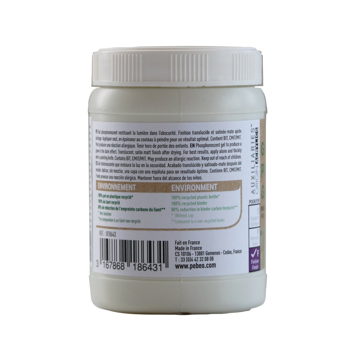 Pébéo Origin fosforescerend gelmedium 225 ml, groen