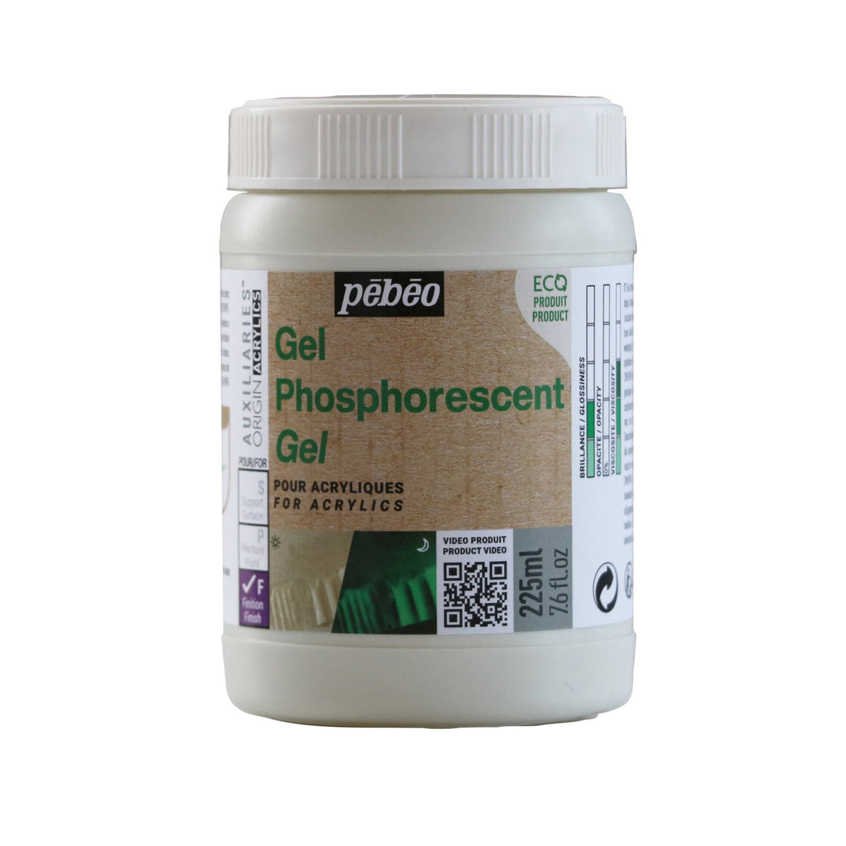 Pébéo Origin fosforescerend gelmedium 225 ml, groen