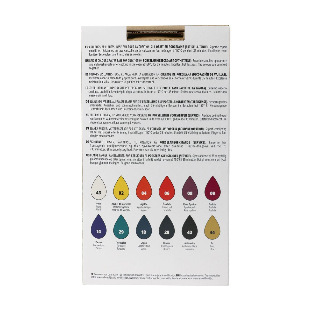 Pébéo Porcelaine 150 porseleinverf set Exploration 12 × 20 ml