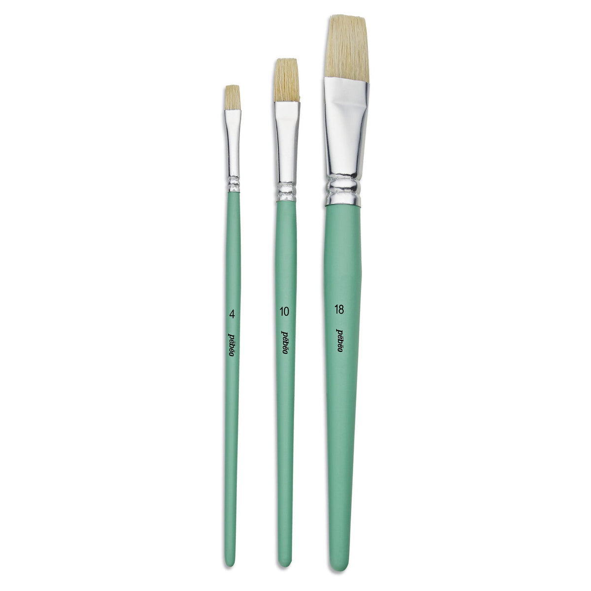 Pébéo set platte penselen, synthetisch haar, 3 stuks