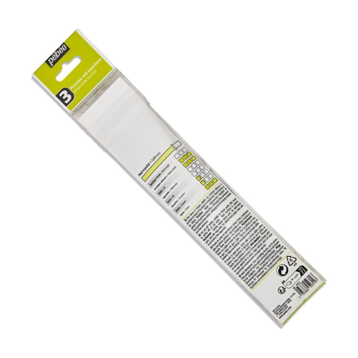 Pébéo set platte penselen, synthetisch haar, 3 stuks