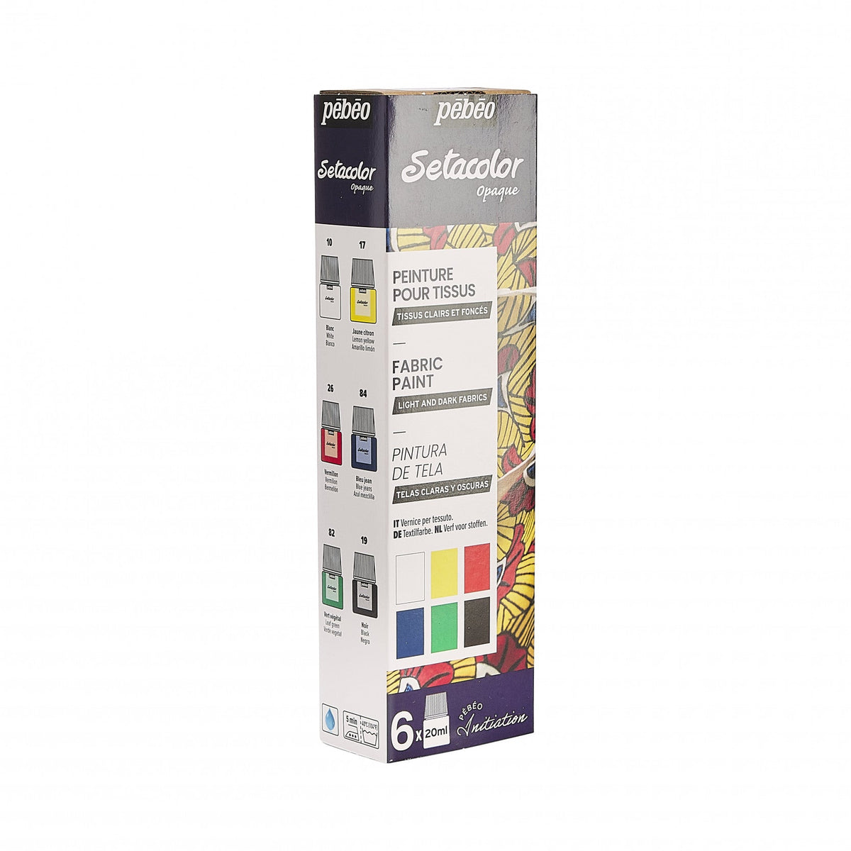 Pébéo Setacolor Opaque textielverf set 6 × 20 ml