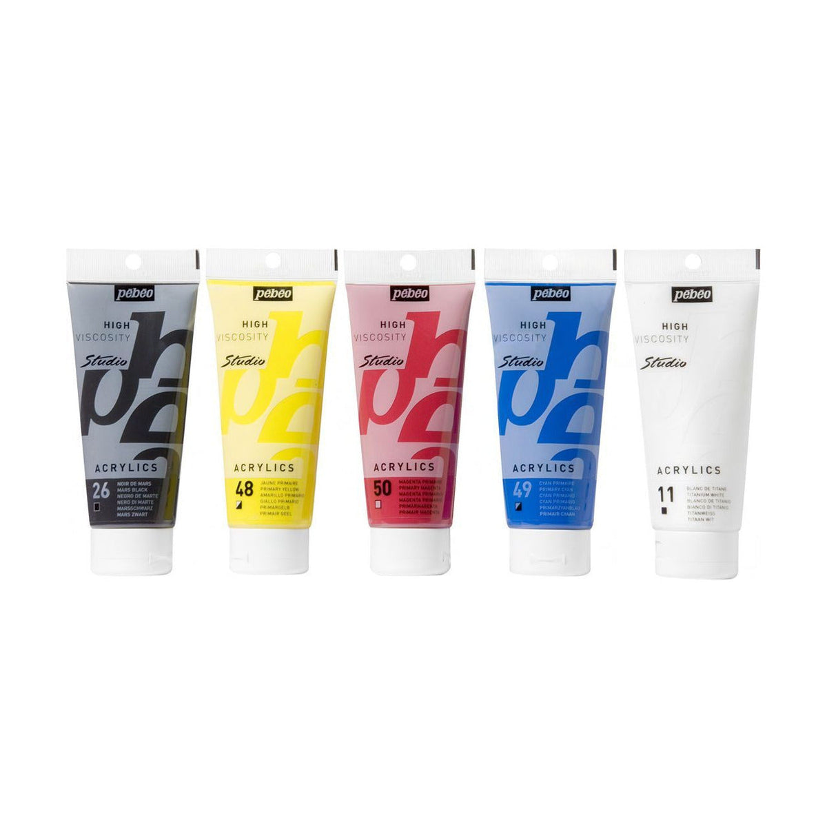 Pébéo Studio Acrylics acrylverfset 5 × 100 ml