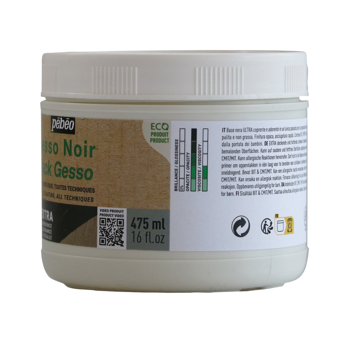Pébéo Studio Acrylics zwarte gesso 475 ml