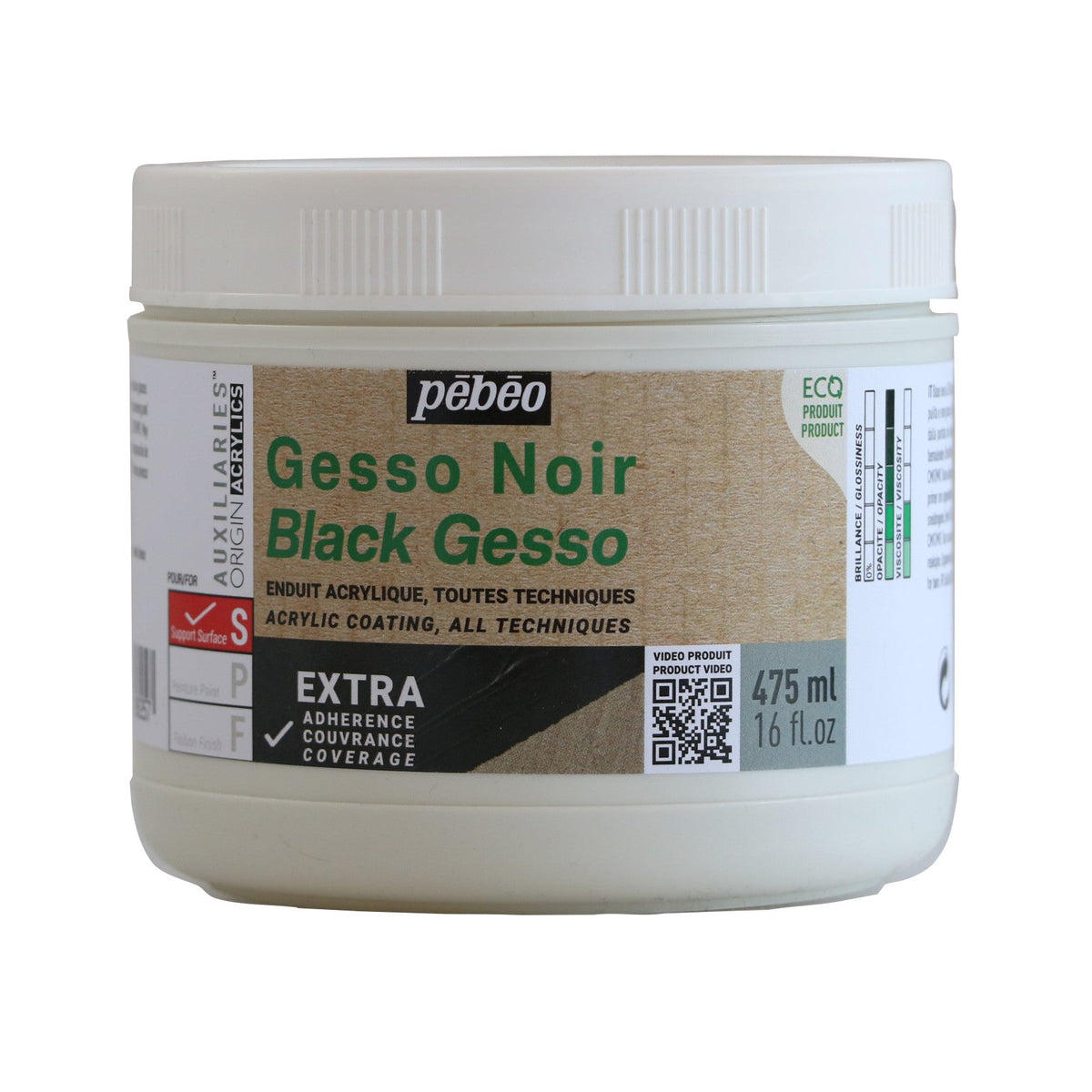 Pébéo Studio Acrylics zwarte gesso 475 ml