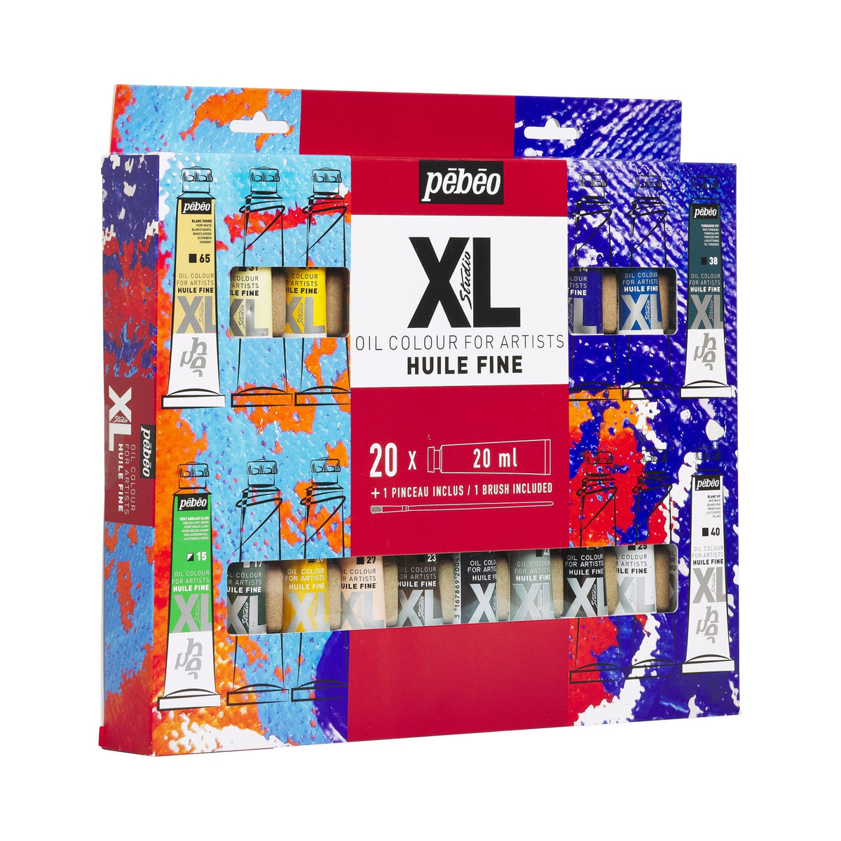 Pébéo Studio XL olieverfset 20 × 20 ml met penseel