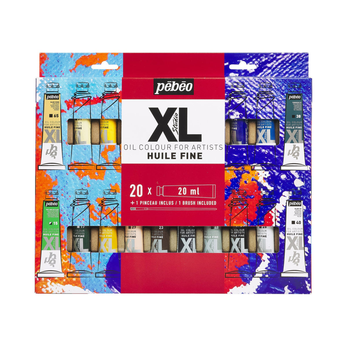 Pébéo Studio XL olieverfset 20 × 20 ml met penseel
