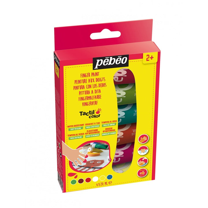 Pebeo Tactilcolor Finger Paints, 6 x 20 ml — image 1