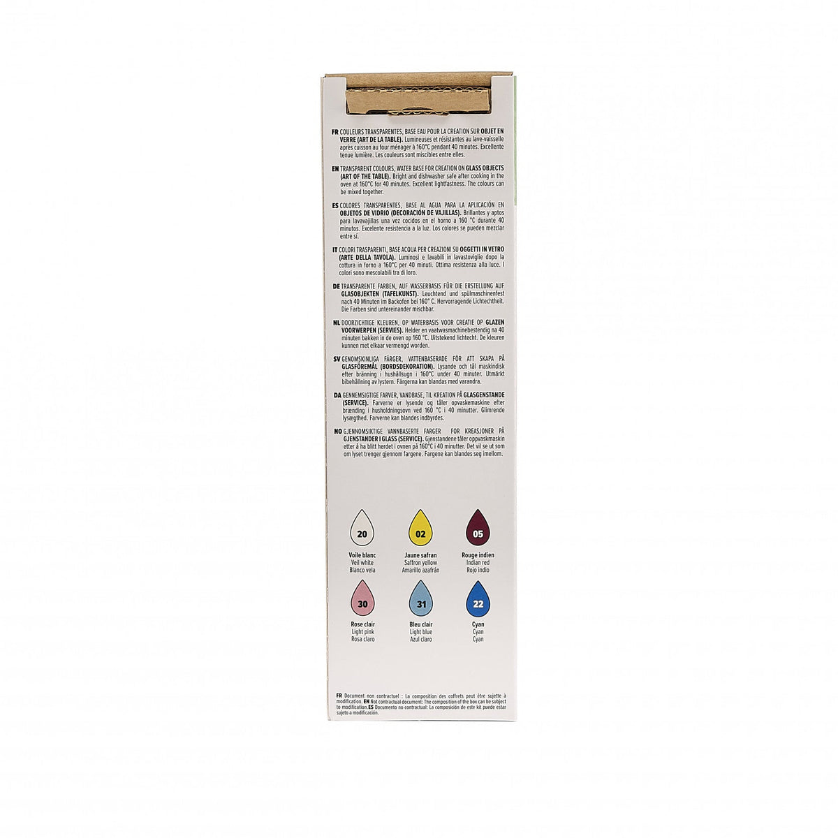 Pebeo Vitrea 160 Glass Paint Set, 6 × 20 ml
