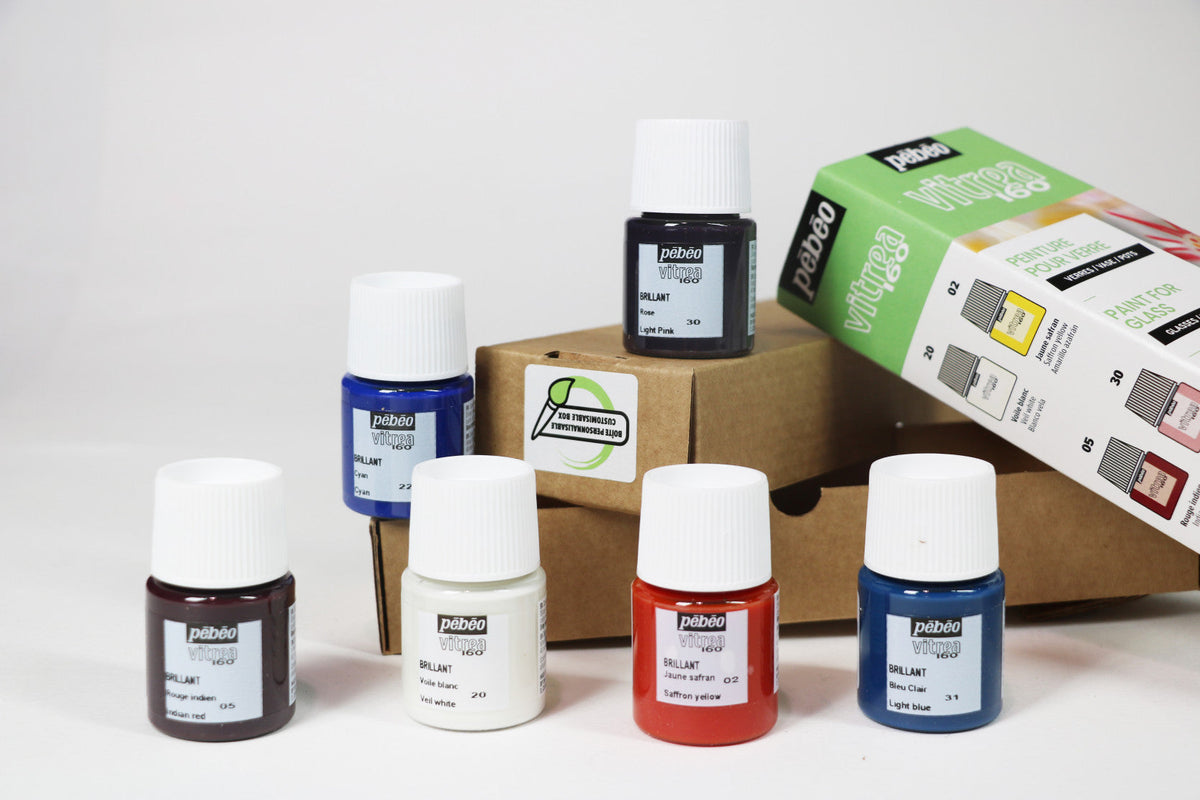 Pebeo Vitrea 160 Glass Paint Set, 6 × 20 ml
