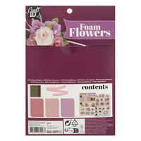 Nassau knutselset foambloemen paars-wit, 3 bloemen – afbeelding 2