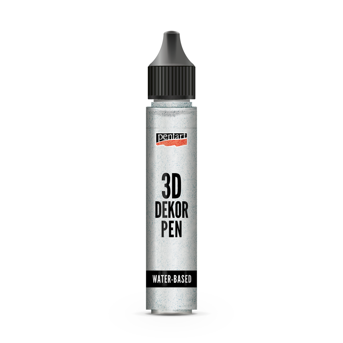 Pentart 3D Decor Pen glitter zilver, 30 ml