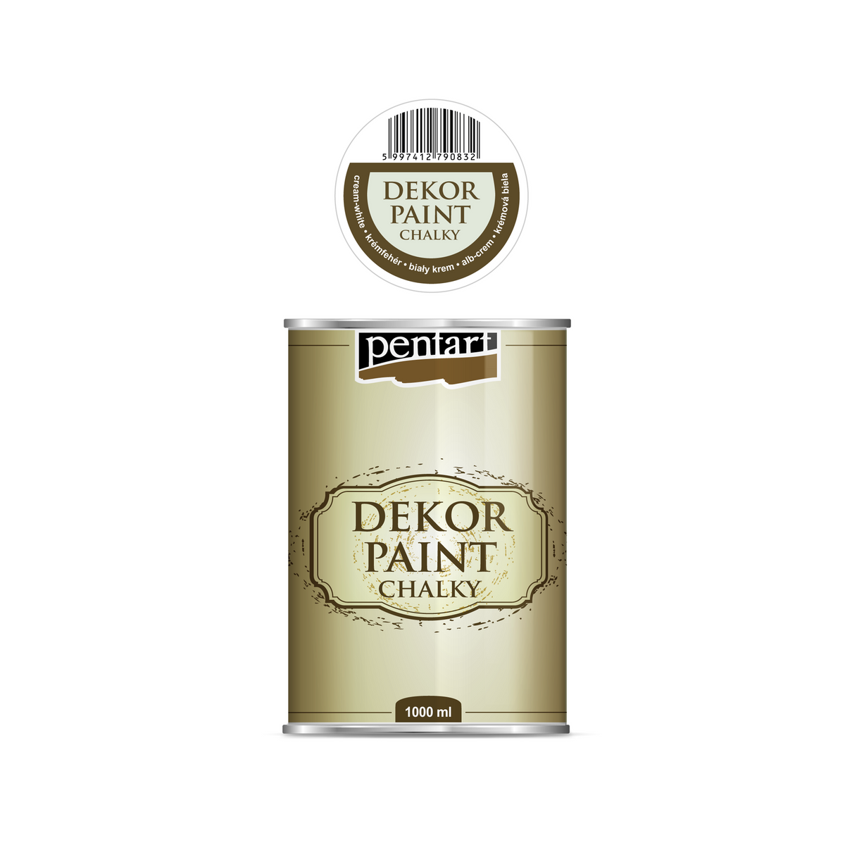 Pentart Chalky krijtverf, 1.000 ml – Crème