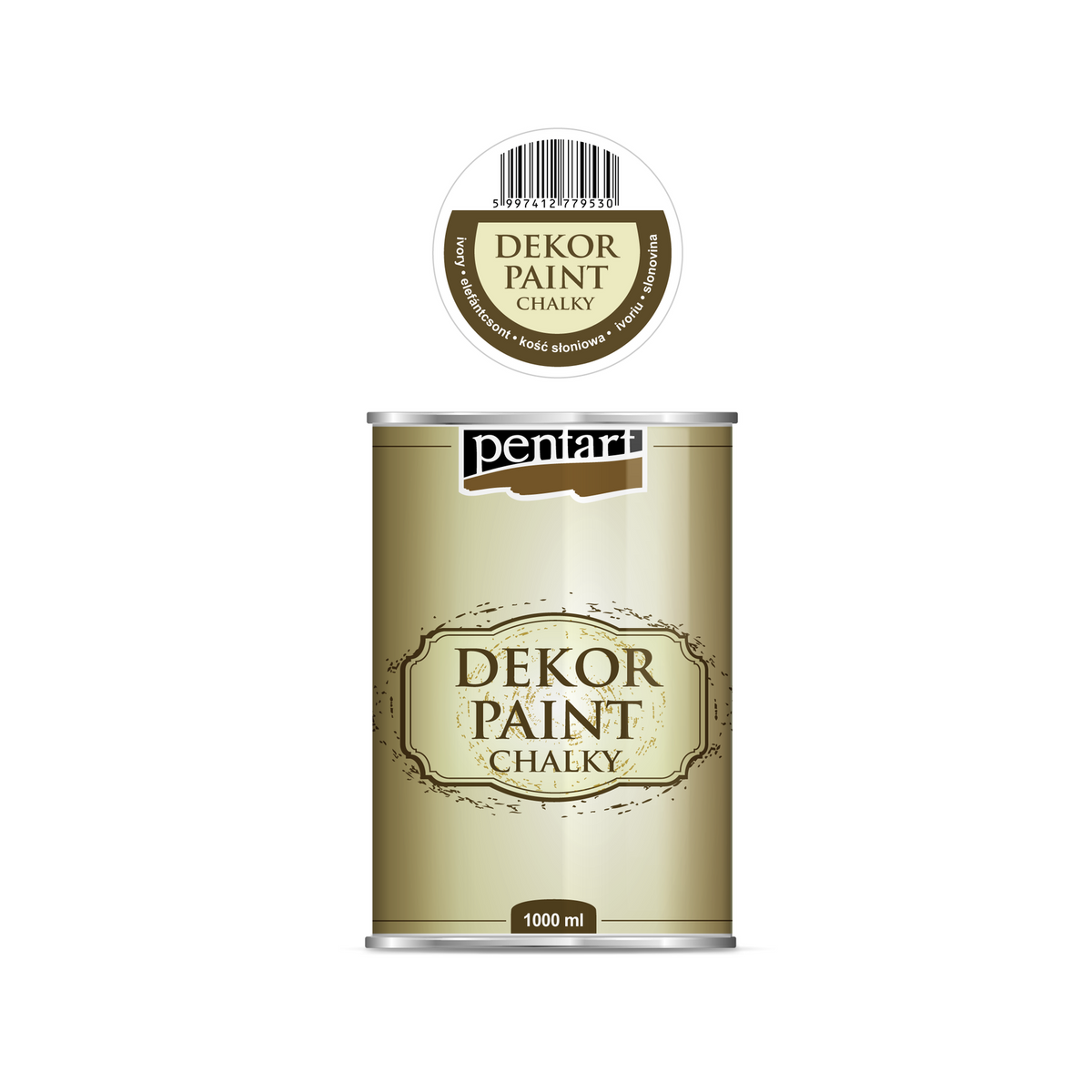 Pentart Chalky krijtverf, 1.000 ml – Ivoor