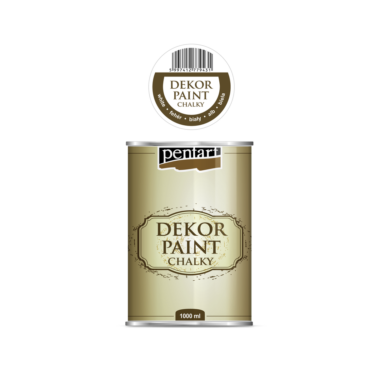 Pentart Chalky krijtverf, 1.000 ml – Wit