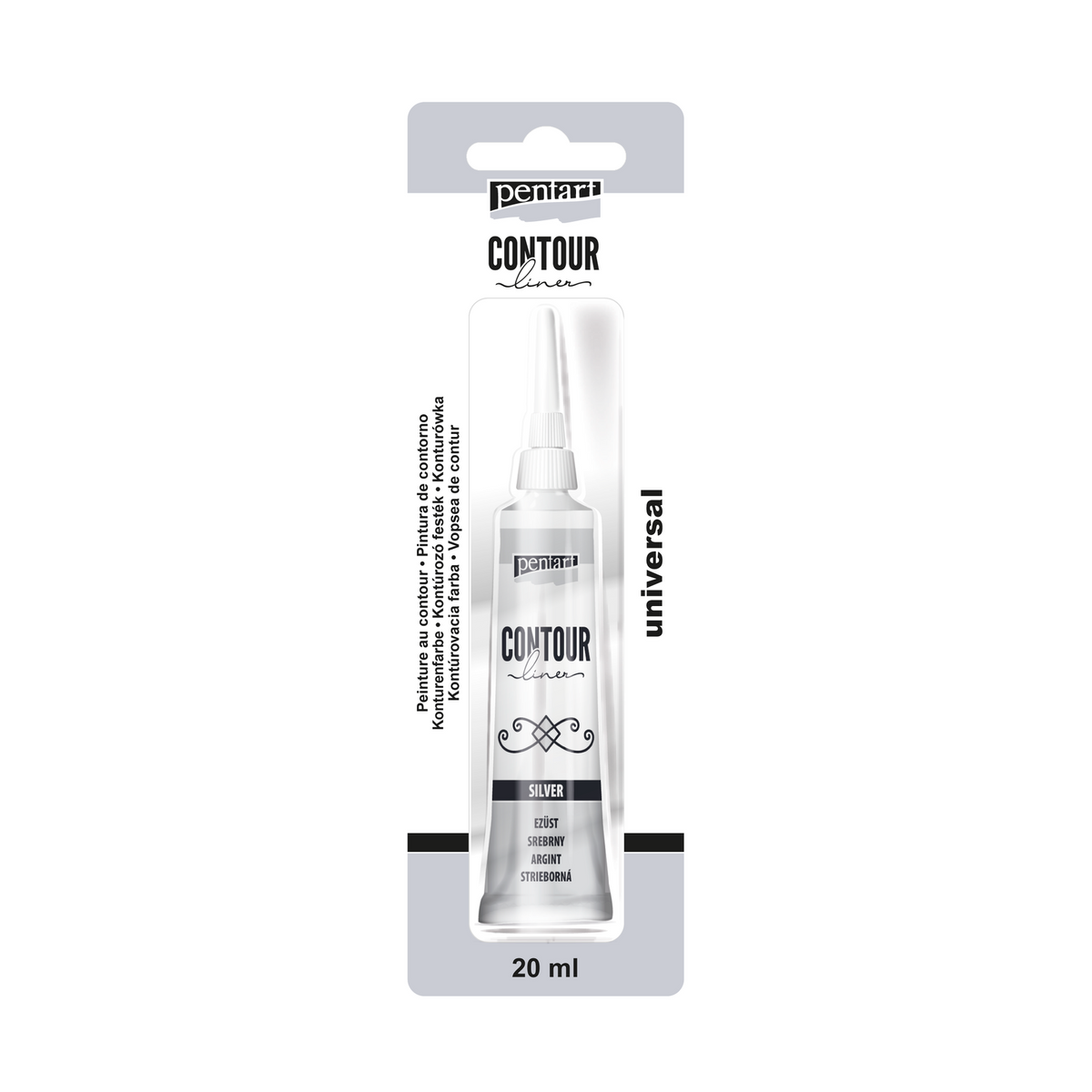 Pentart contourverf 20 ml – 2462 - zilver