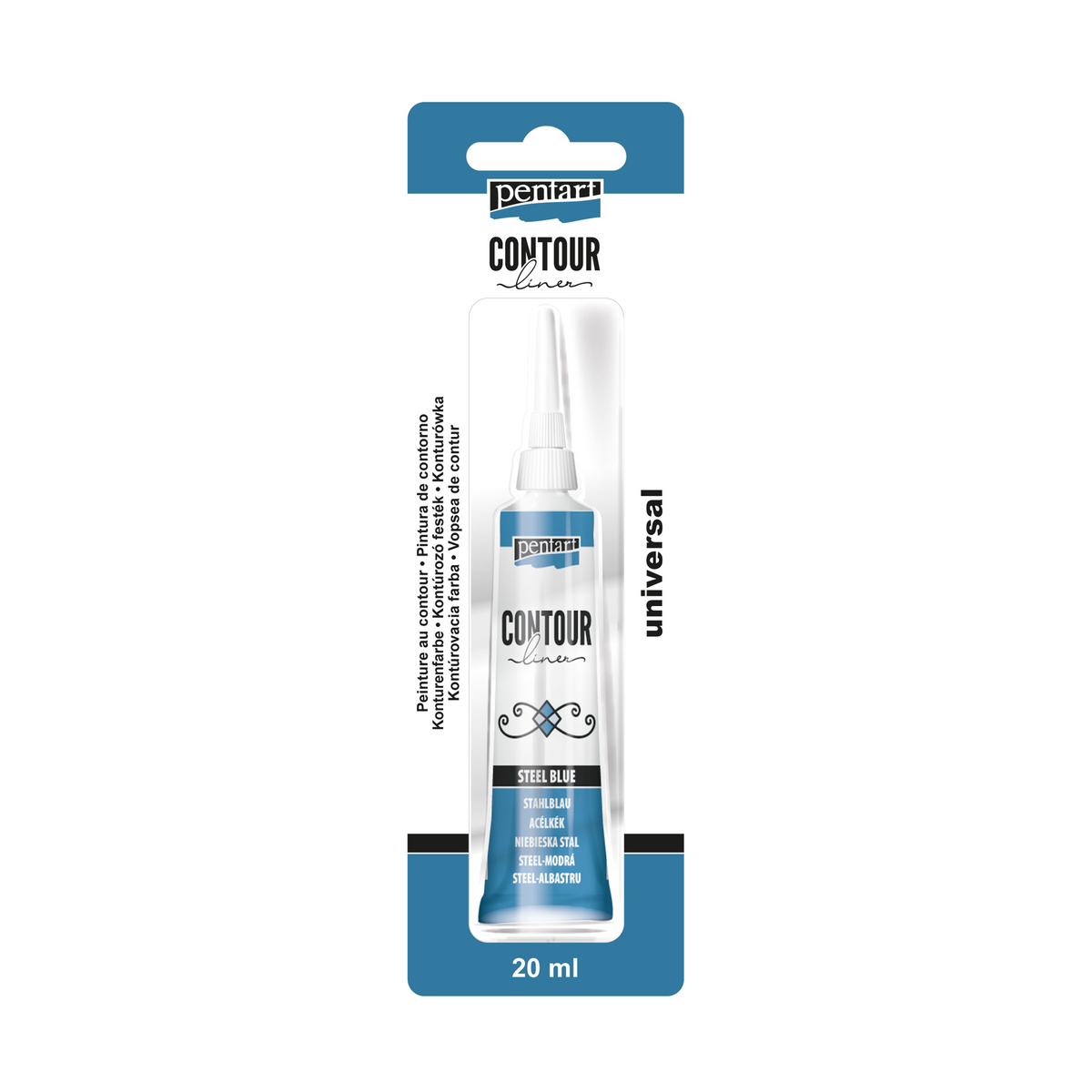 Pentart contourverf 20 ml – staalblauw