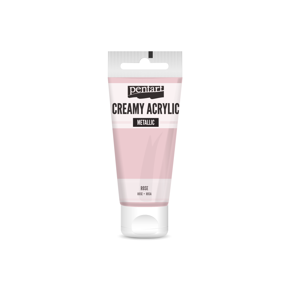 Pentart Creamy Acrylic Paint Metallic 60 ml – rose