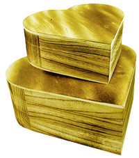 Pentart hartvormige houten kistjes, set van 2, 22 × 19 × 8 cm