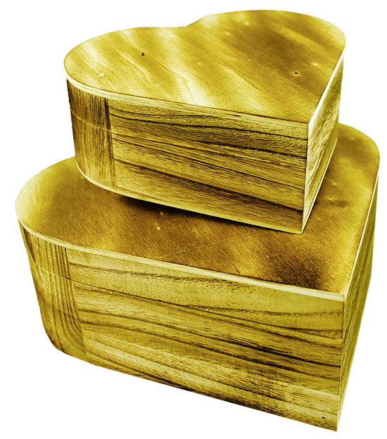 Pentart hartvormige houten kistjes, set van 2, 22 × 19 × 8 cm