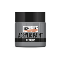 Pentart metallic acrylverf 50 ml – Loodgrijs