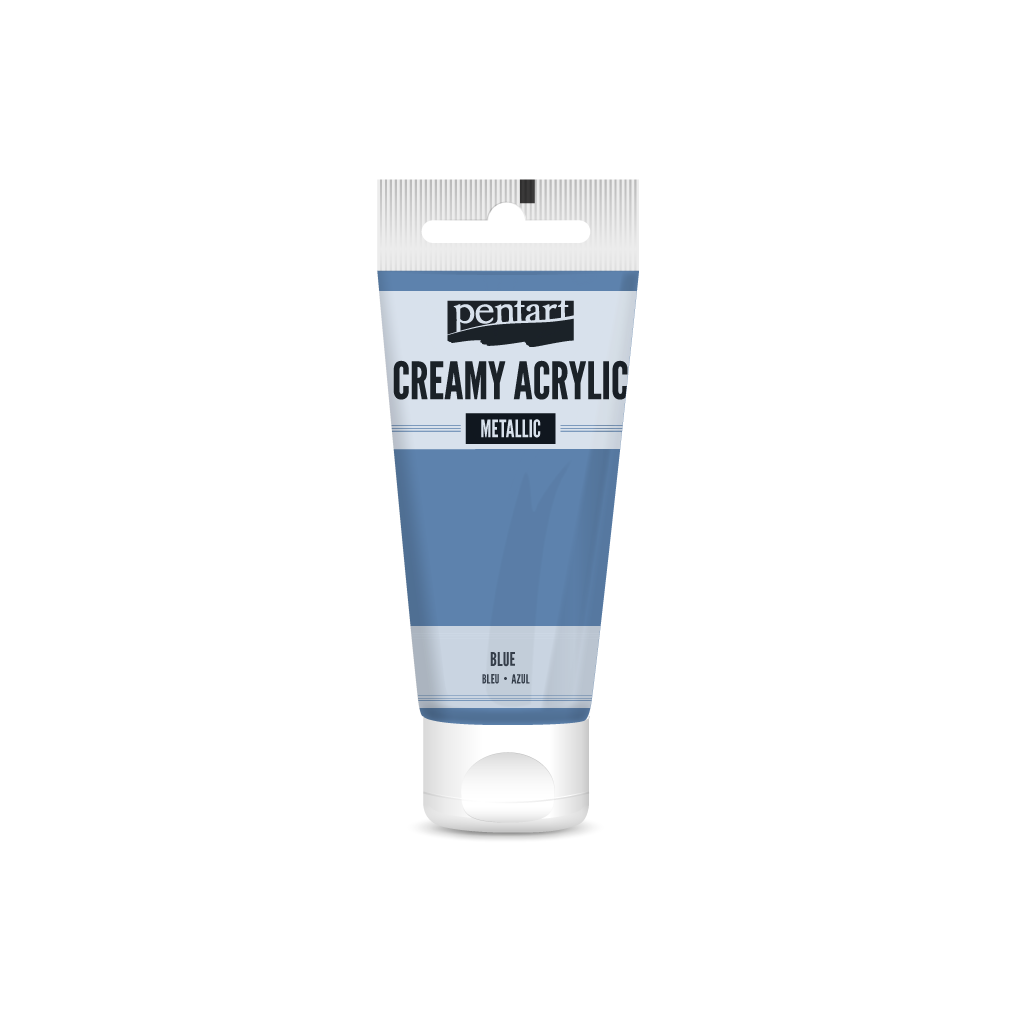 Pentart romige metallic acrylverf 60 ml – Blauw