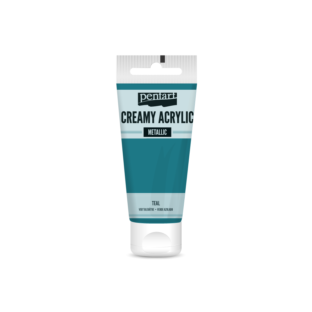 Pentart romige metallic acrylverf 60 ml – Turkoois