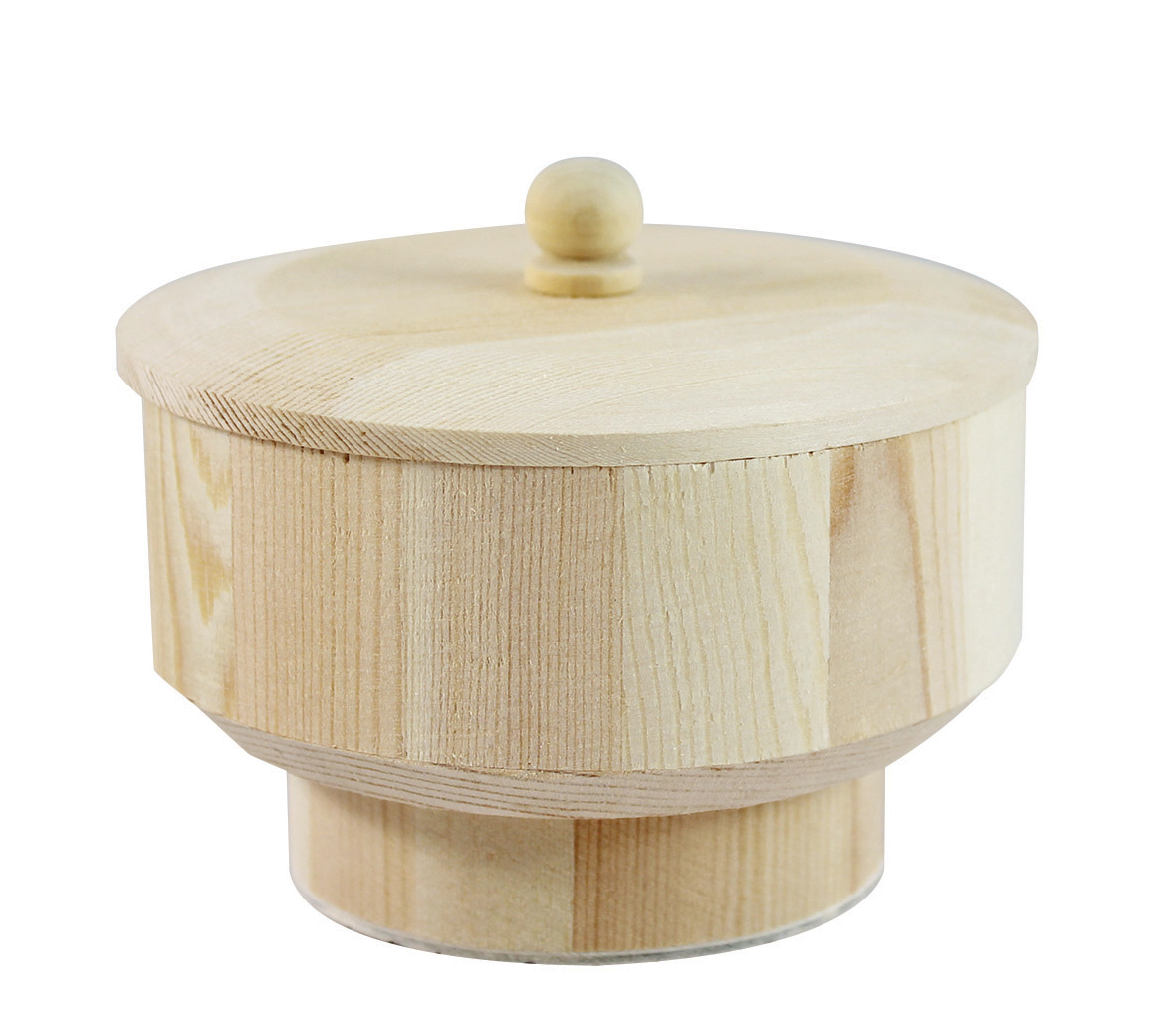 Pentart rond houten kistje met deksel, 11 × 9 × 7 cm