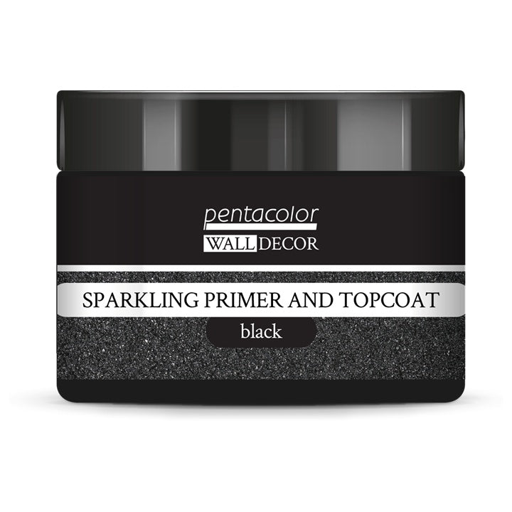 Pentart Wall Decor Glitter Primer and Top Coat, Black
