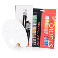 Phoenix acrylverfset 24 × 12 ml met palet en 15 penselen