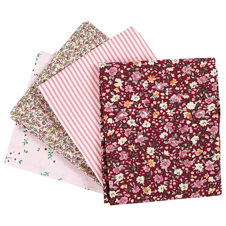 Pink Patchwork Fabric, Set of 4, 45 x 55 cm