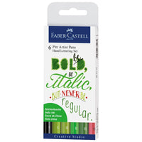 Faber-Castell PITT Artist Pen set Hand Lettering Bold, 6 stuks