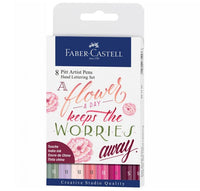 Faber-Castell PITT Artist Pen set Hand Lettering Flower, 8 stuks