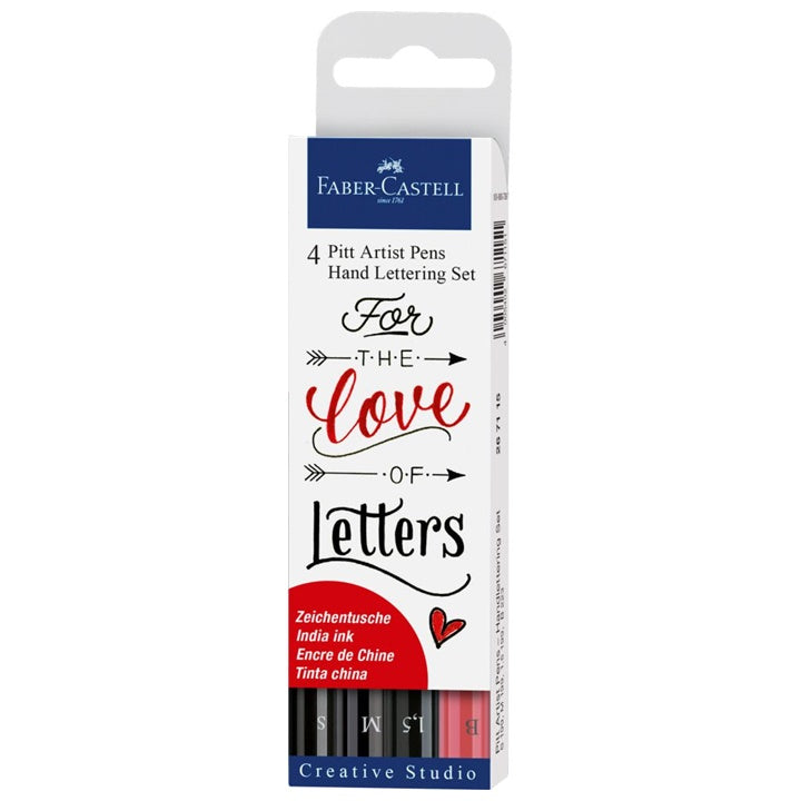 Faber-Castell PITT Artist Pen set Hand Lettering Love, 4 stuks