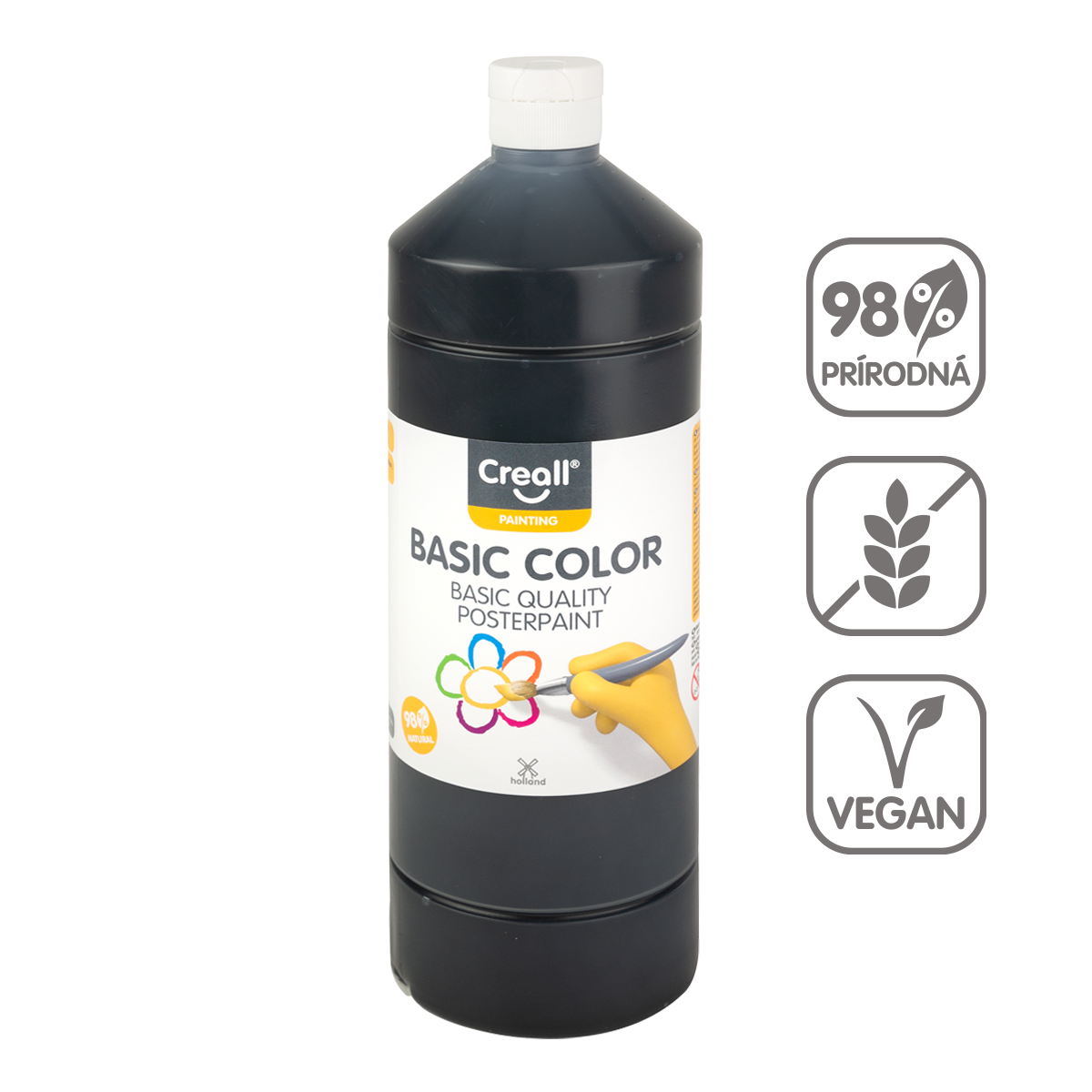 Plakkaatverf Creall 500 ml – zwart