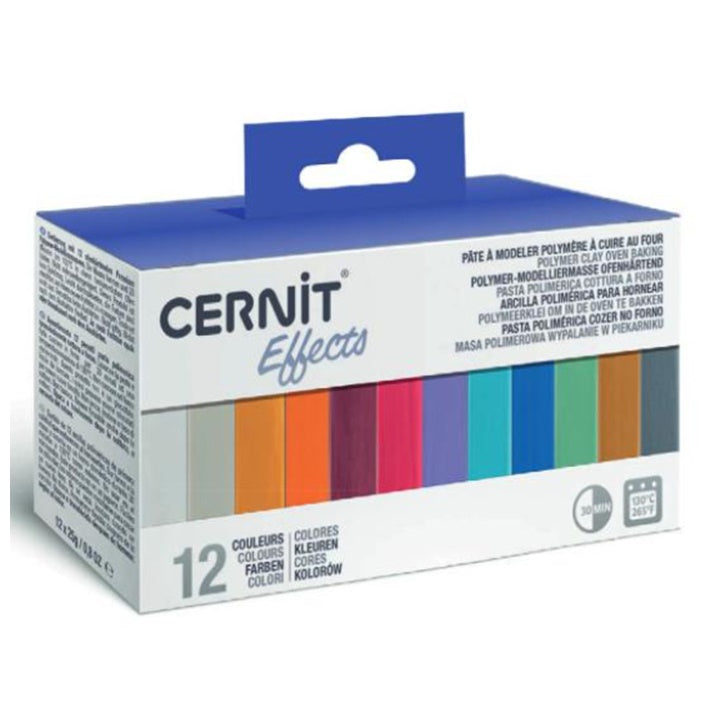 Cernit polymeerklei Effects, set 12 × 25 g