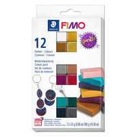 FIMO Effect polymeerklei glitterkleuren, set 12 × 25 g