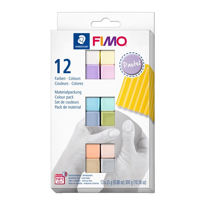 FIMO Soft polymeerklei pastelkleuren, set 12 × 25 g