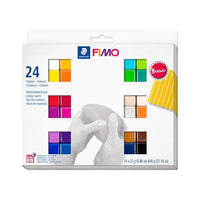 FIMO Soft polymeerklei basiskleuren, set 24 × 25 g