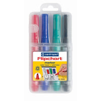 Centropen flipchartmarkers set 4 stuks
