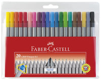 Faber-Castell Gripfinepen fineliner 0,4 mm, 20 kleuren