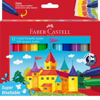Faber-Castell Jumbo Fibre viltstiften, set van 12 kleuren