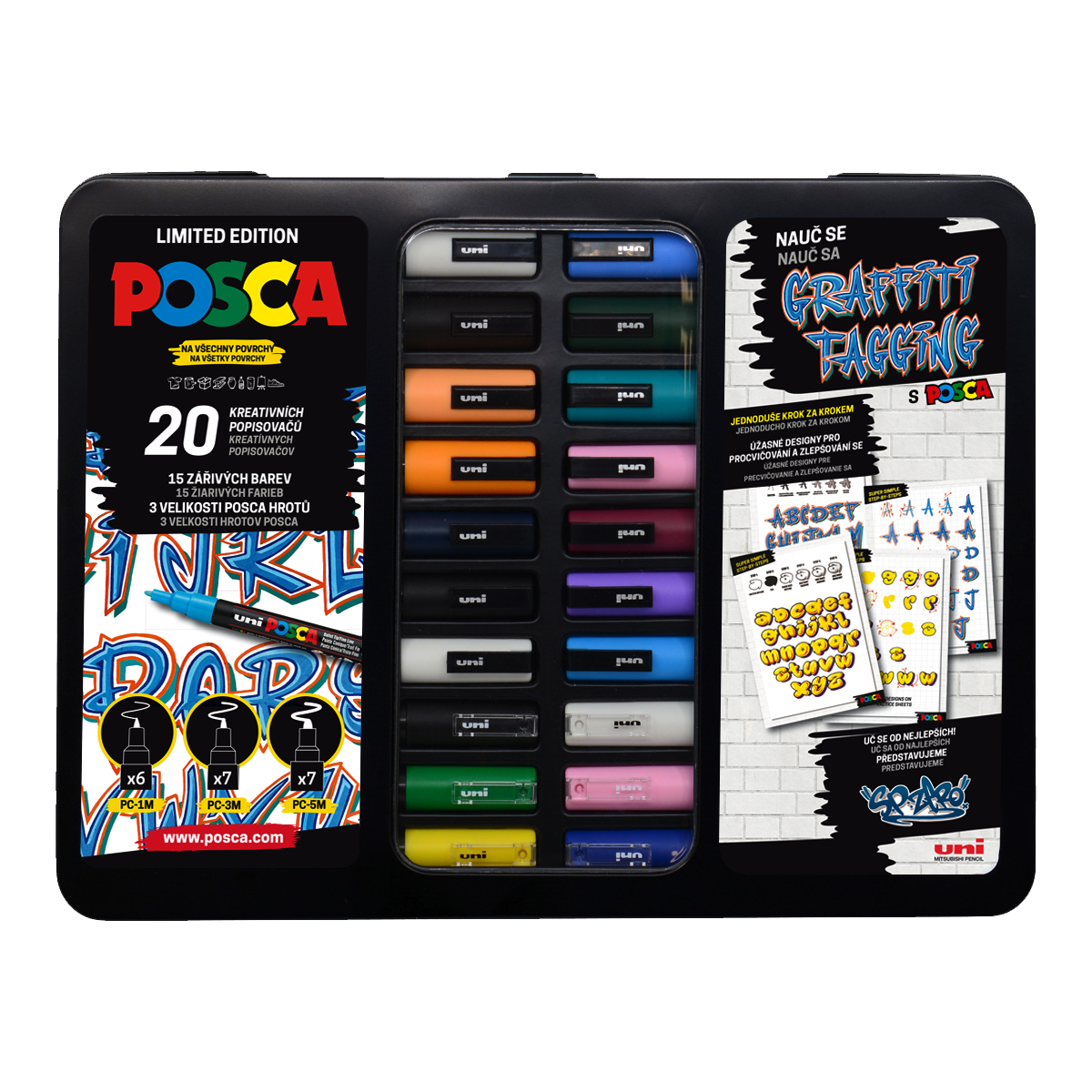 Posca acrylmarkers GRAFFITI set, 20 stuks