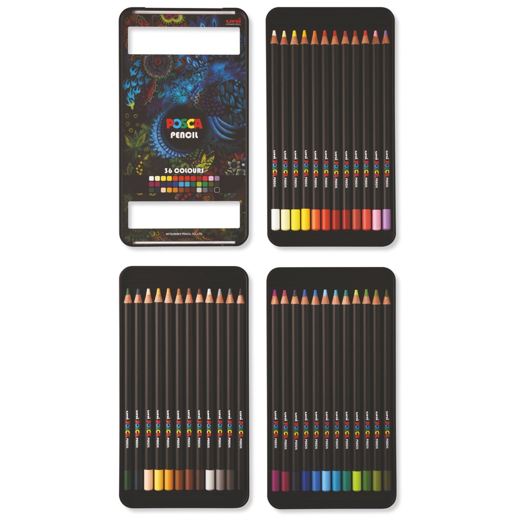 Posca oliepastels KPE-200 36C, set in gemengde kleuren