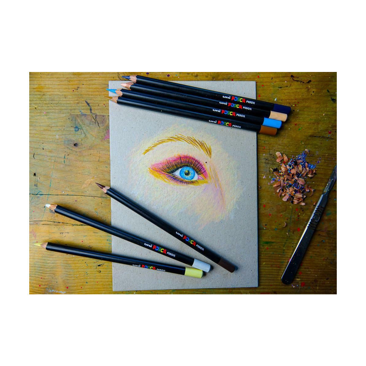 Posca oliepastels KPE-200 36C, set in gemengde kleuren