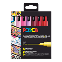 Posca PC-3M LOVE verfstiften, set 8 stuks, warme tinten