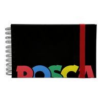 Posca schetsboek A5, zwarte kaft, drie kleuren papier
