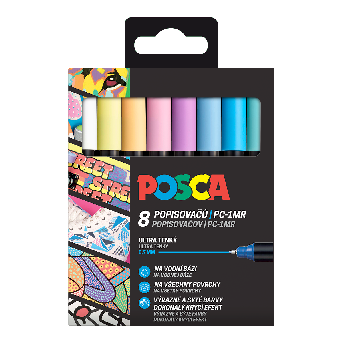 Verfstiften Posca pastelkleuren, set van 8