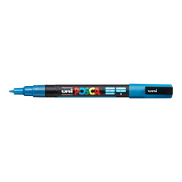 Posca verfstift PC-3ML glitter 0,9–1,3 mm – Lichtblauw (L8)