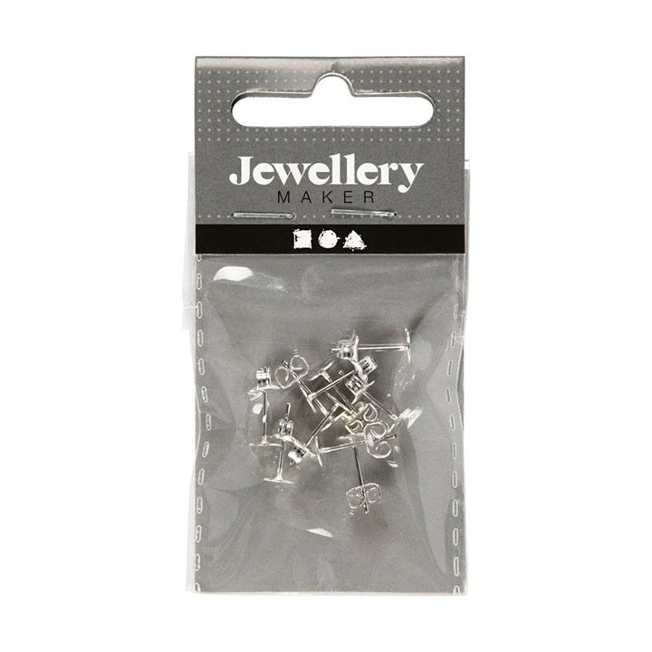 Creativ Company oorstekers verzilverd 13 mm, 10 stuks
